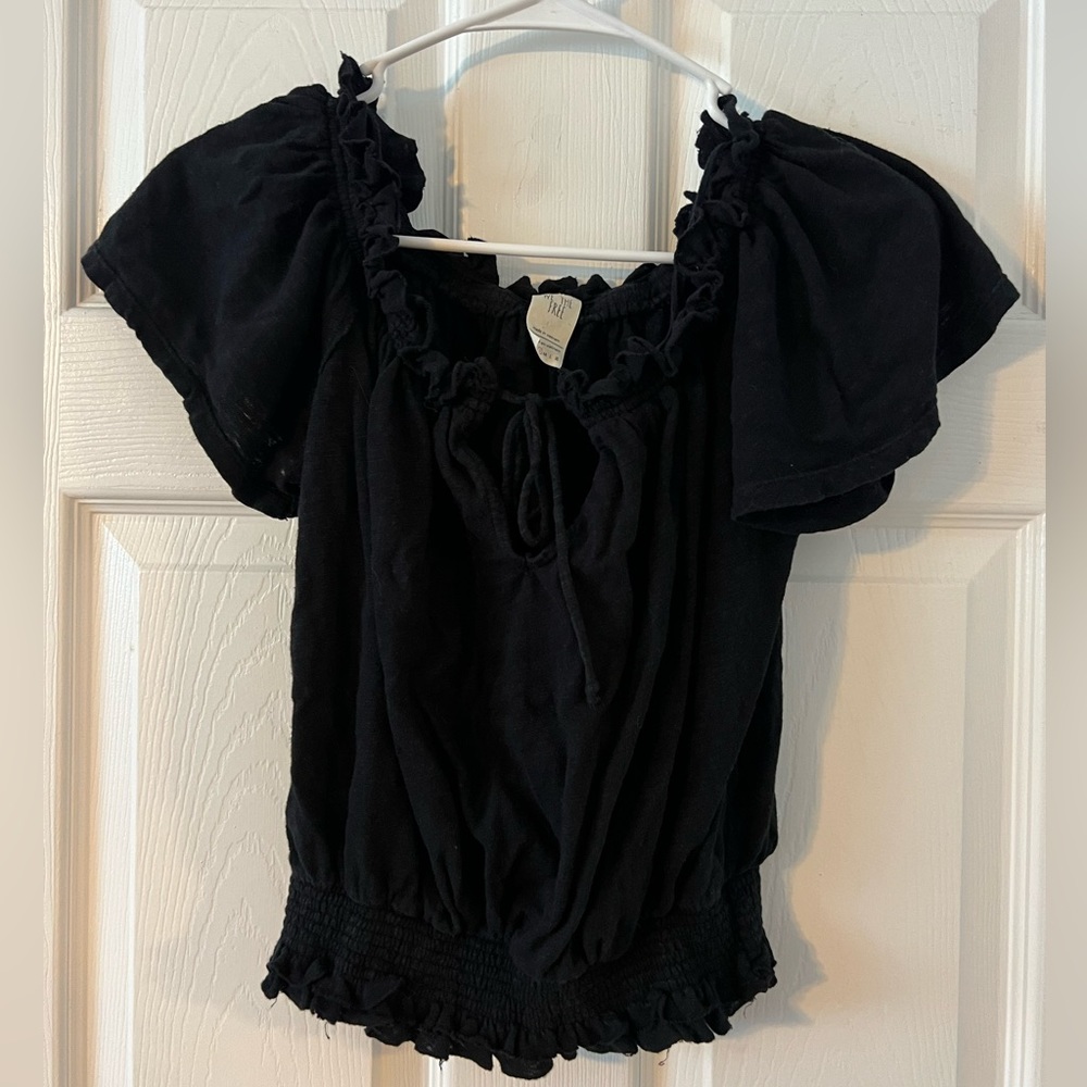 We the free free people rutched crop top black